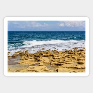 Mediterranean sea water with stone beach Sticker